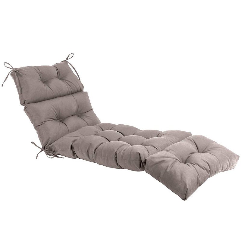 QILLOWAY Indoor/Outdoor Chaise Lounge Cushion,Spring/Summer Seasonal All Weather Replacement Cushions. (Tan/Grey) - Image 1
